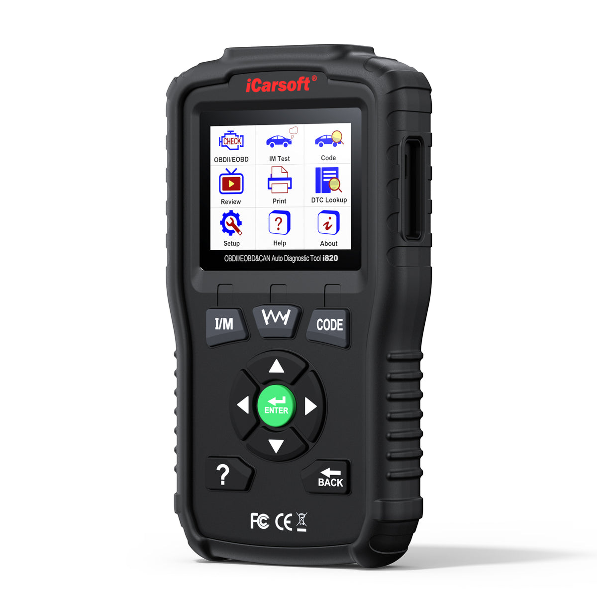 iCarsoft i820 OBD2 Felkodsläsare – Professionellt Diagnosverktyg för Motor och Batteritest