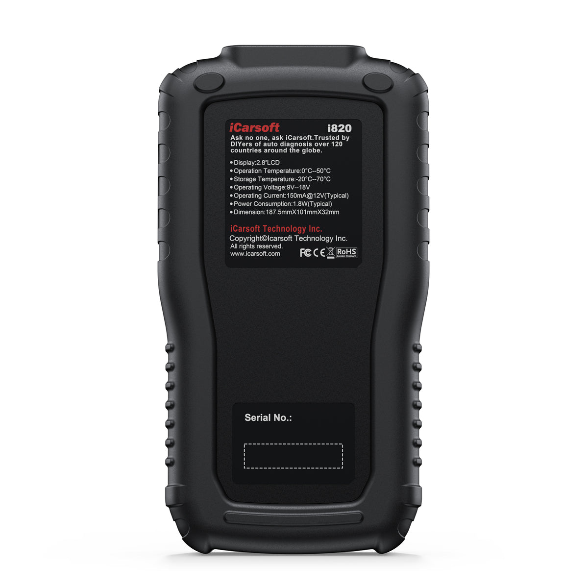 iCarsoft i820 OBD2 Felkodsläsare – Professionellt Diagnosverktyg för Motor och Batteritest