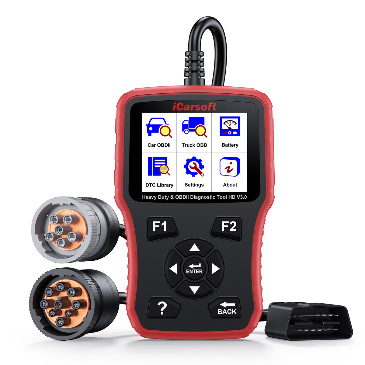 iCarsoft HD V3.0 Diagnosverktyg för Lastbil & Personbil – OBD2 Felkodsläsare med Full Systemdiagnostik SAE J1939/J1708