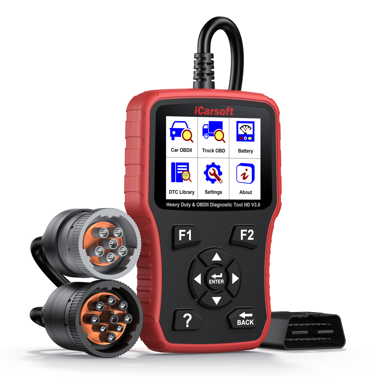 iCarsoft HD V3.0 Diagnosverktyg för Lastbil & Personbil – OBD2 Felkodsläsare med Full Systemdiagnostik SAE J1939/J1708