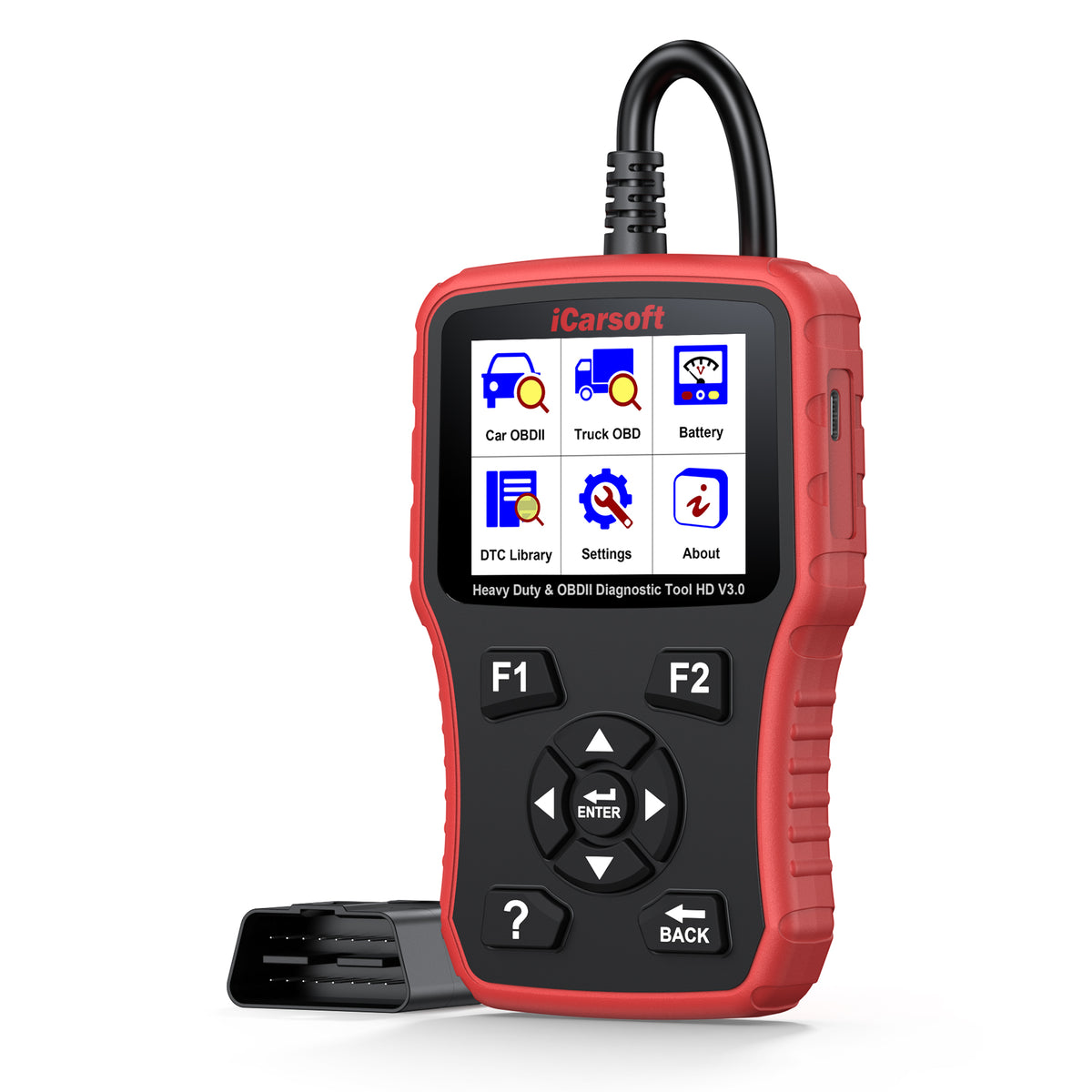 iCarsoft HD V3.0 Diagnosverktyg för Lastbil & Personbil – OBD2 Felkodsläsare med Full Systemdiagnostik SAE J1939/J1708