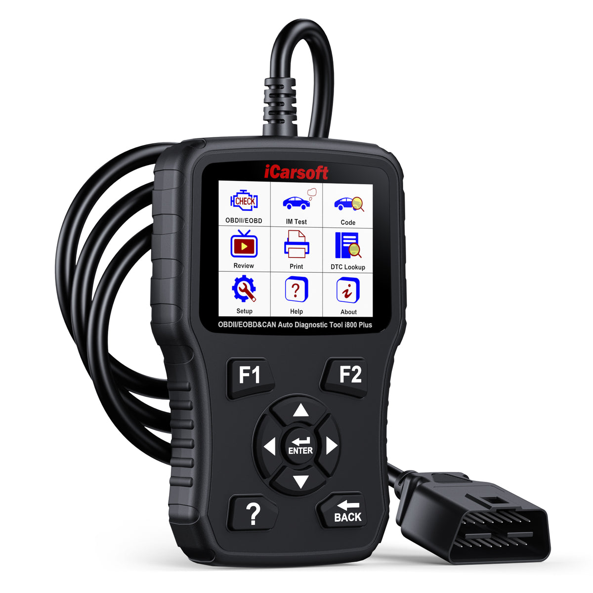 iCarsoft i800 Plus OBD2 Felkodsläsare & Motorscanner – Professionellt Diagnosverktyg för Motor och Batteri