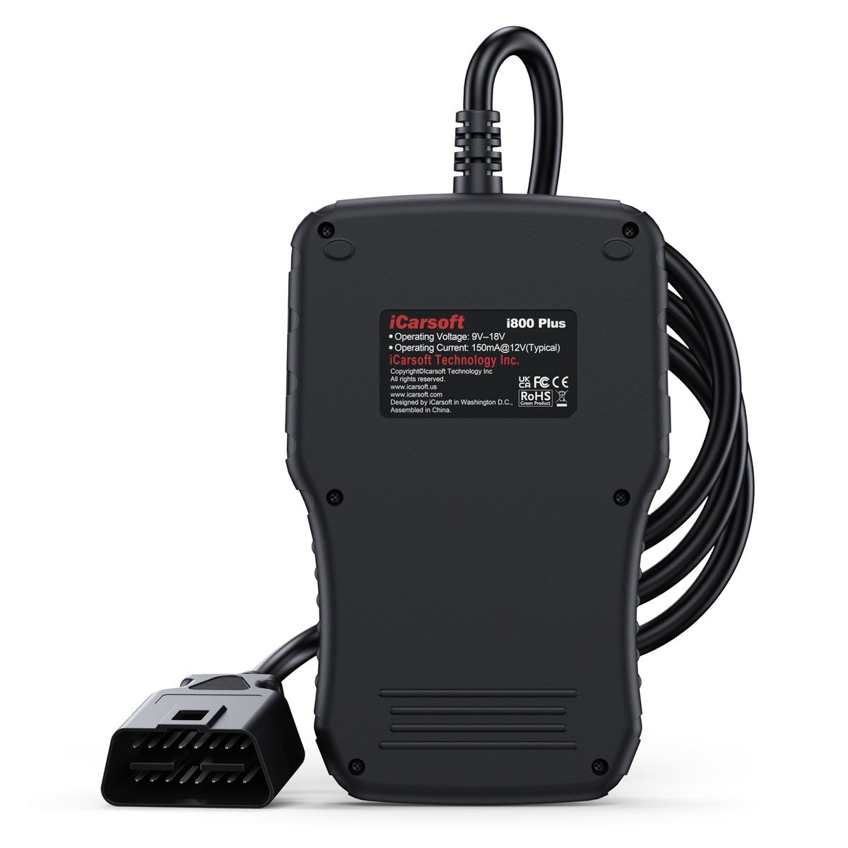 iCarsoft i800 Plus OBD2 Felkodsläsare & Motorscanner – Professionellt Diagnosverktyg för Motor och Batteri