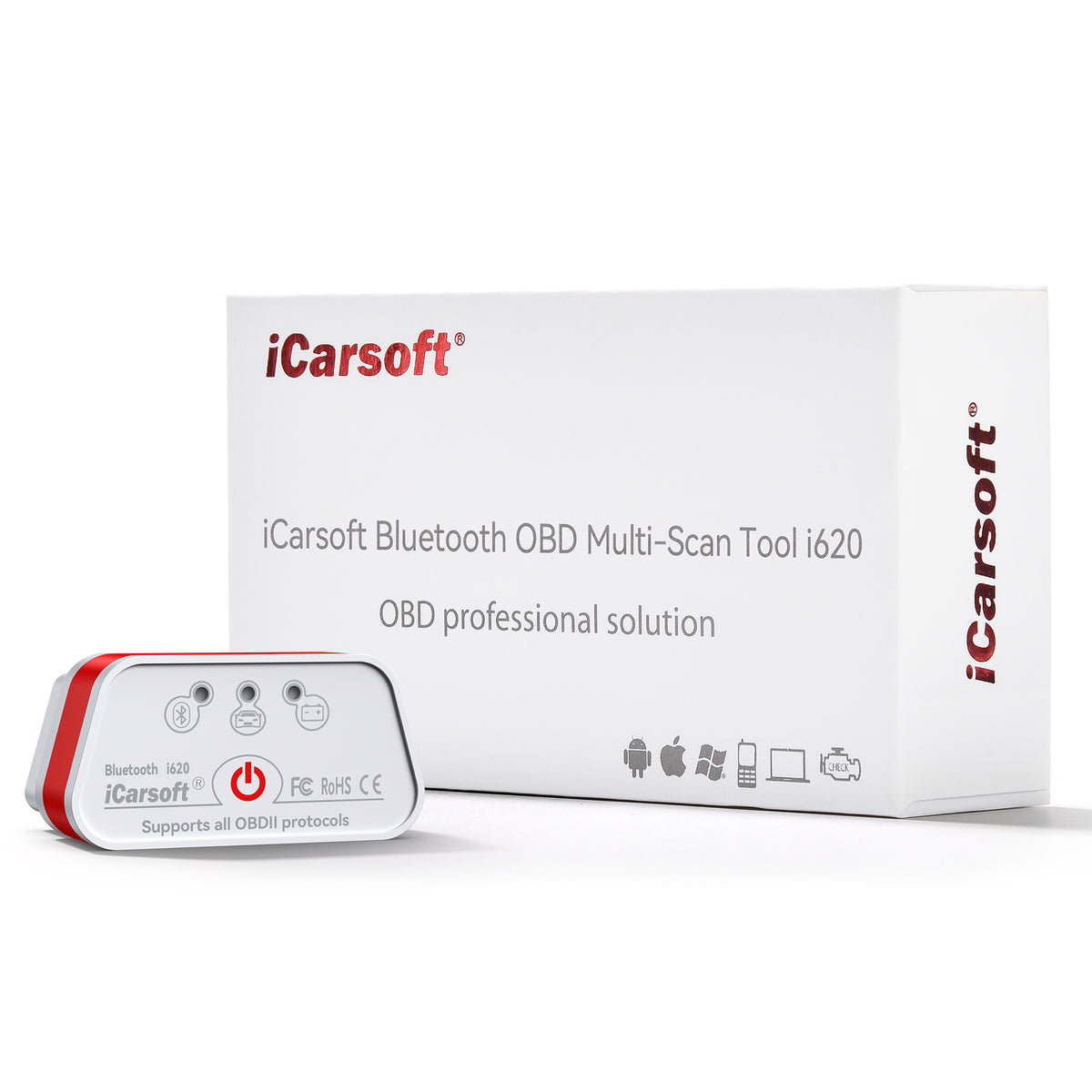 iCarsoft Bluetooth Multi-Scan Tool i620 – Trådlös OBD2-felkodsläsare för Android och Windows