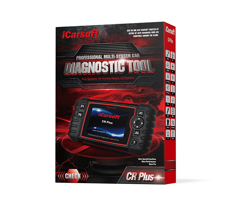 iCarsoft CR Plus OBD2 Diagnosverktyg – Multimärke felkodsläsare med 4 System & Servicefunktioner
