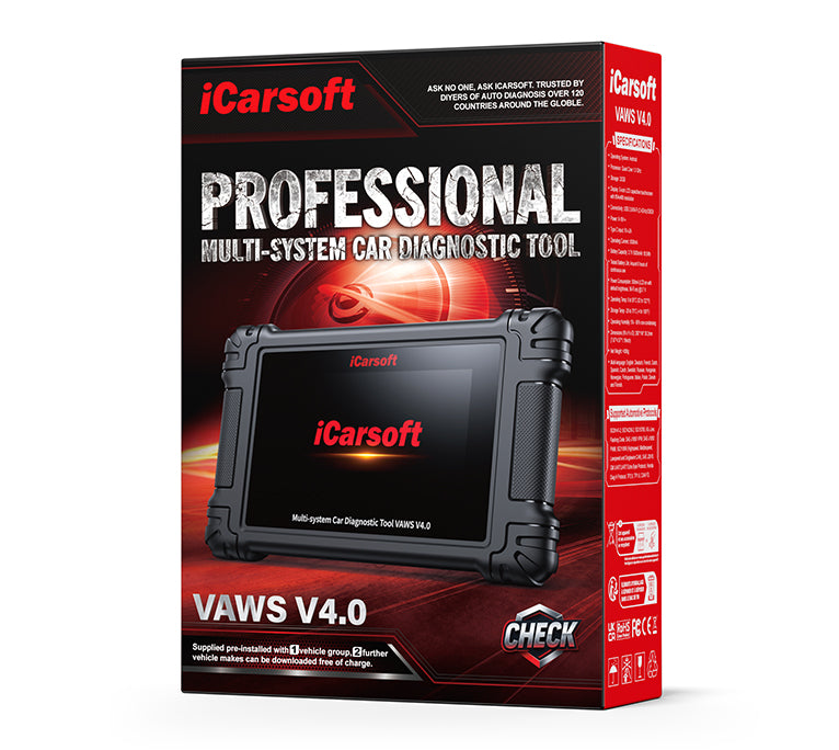iCarsoft VAWS V4.0 OBD2 Felkodsläsare för VW, Audi, Skoda & Seat – Full Systemdiagnostik, Kodning & Servicefunktioner