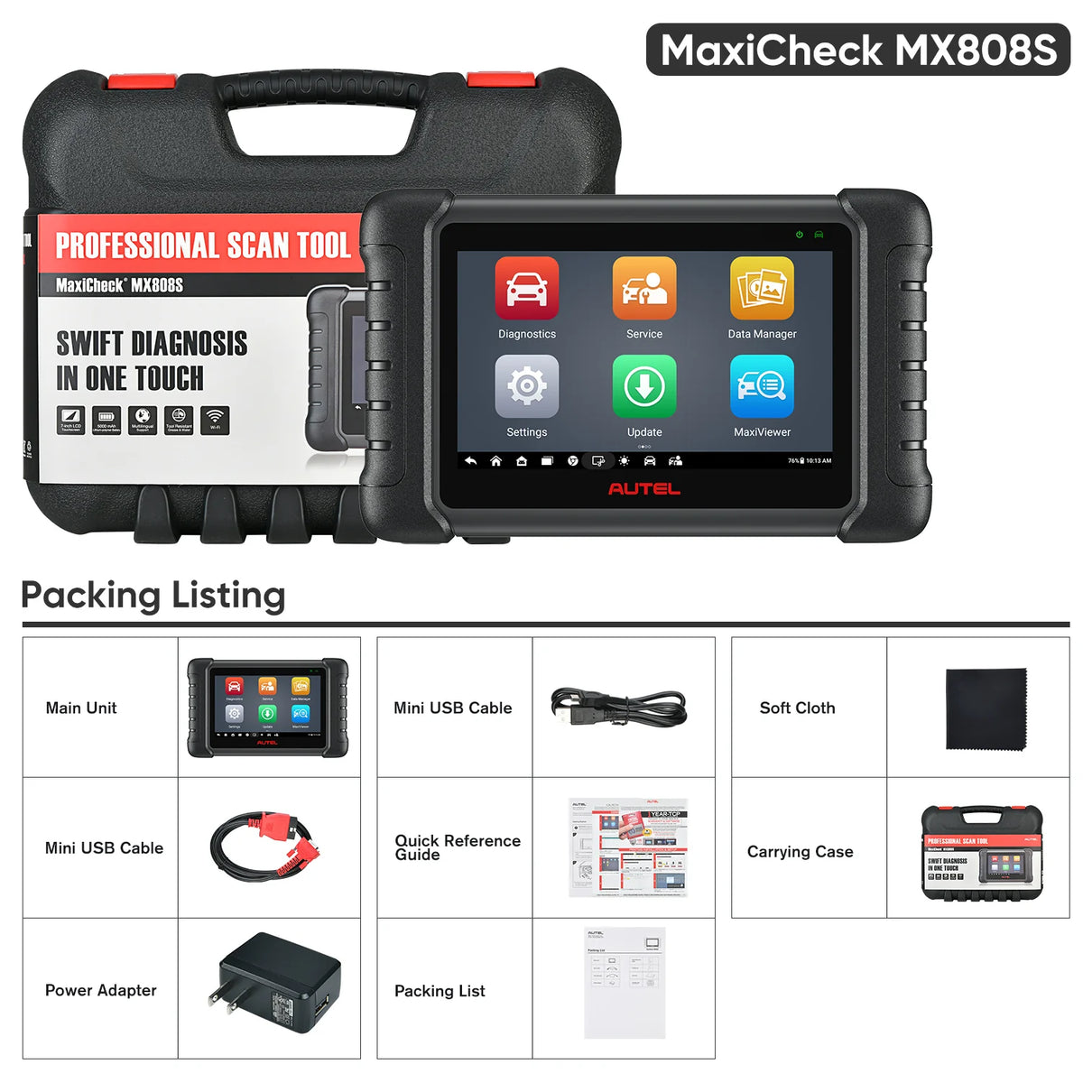 Autel MaxiCOM MK808S – Full systemdiagnos, aktiva tester & 28+ servicefunktioner