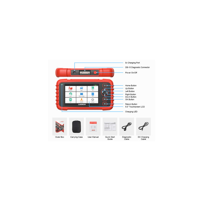 Launch CRP129X Plus 2.0 OBD2 felkodsläsare – All-System, Auto VIN & 8 Servicefunktioner