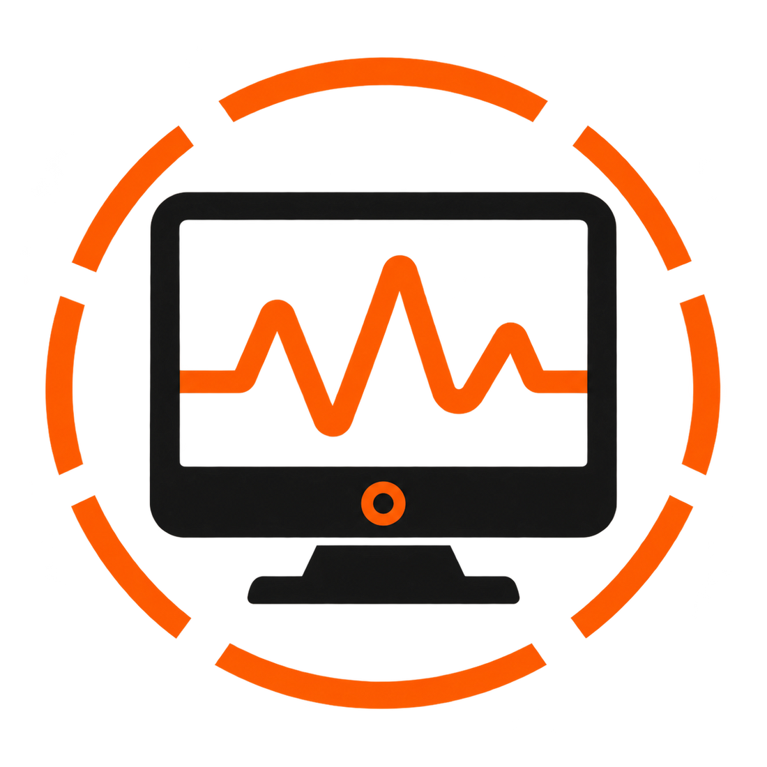 Funktionsikon för livedata med skärm och mätkurva